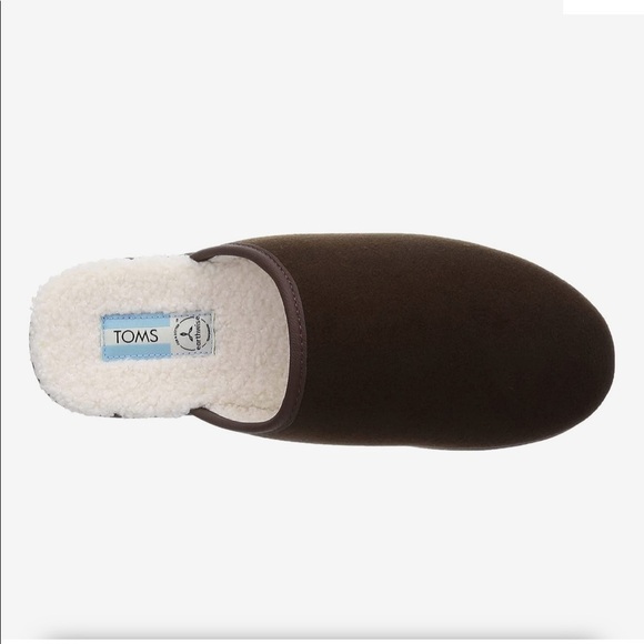 NIB! TOMS men\'s Harbor chocolate Repreve two tone felt slippers main image 5